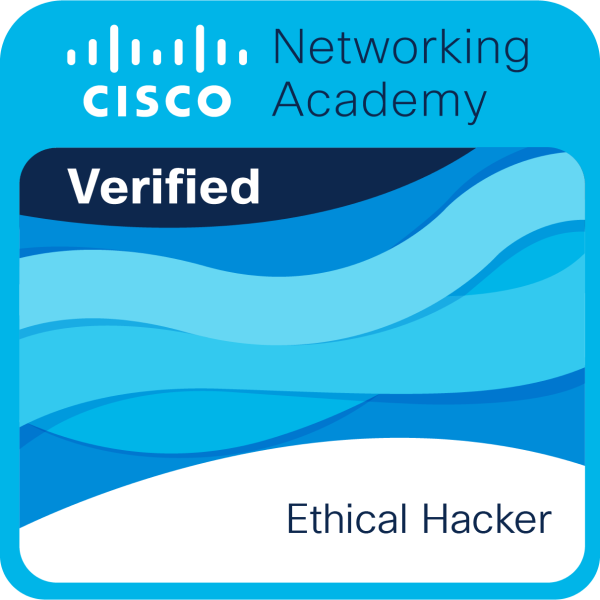 Ethical Hacker badge from Cisco Networking Academy